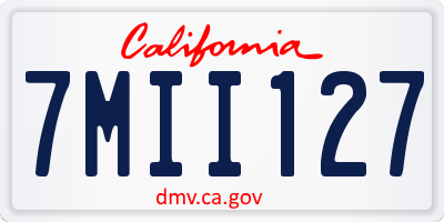 CA license plate 7MII127