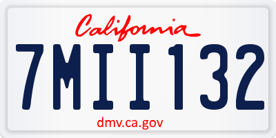 CA license plate 7MII132