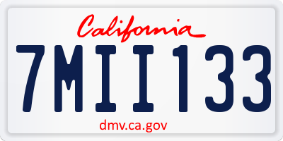 CA license plate 7MII133