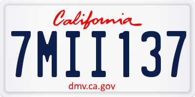 CA license plate 7MII137