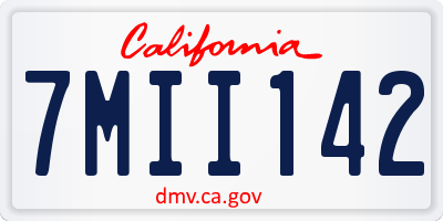 CA license plate 7MII142