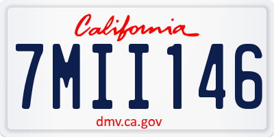 CA license plate 7MII146