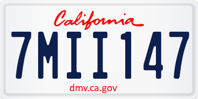 CA license plate 7MII147