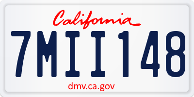 CA license plate 7MII148
