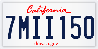 CA license plate 7MII150