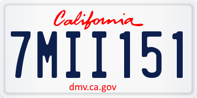 CA license plate 7MII151