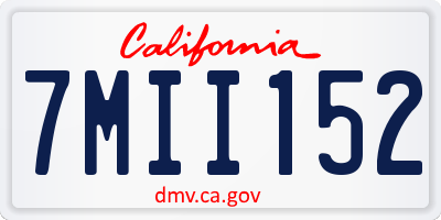 CA license plate 7MII152