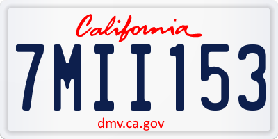 CA license plate 7MII153