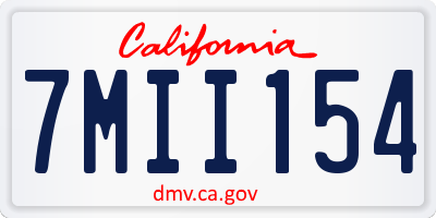 CA license plate 7MII154