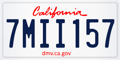 CA license plate 7MII157