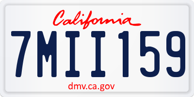 CA license plate 7MII159