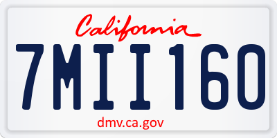 CA license plate 7MII160