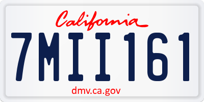 CA license plate 7MII161