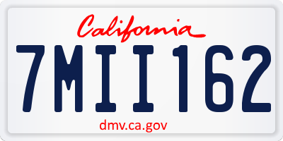 CA license plate 7MII162