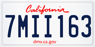 CA license plate 7MII163