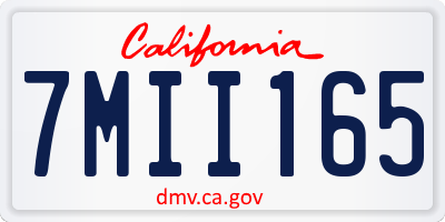 CA license plate 7MII165