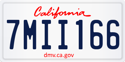 CA license plate 7MII166