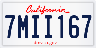 CA license plate 7MII167