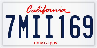 CA license plate 7MII169