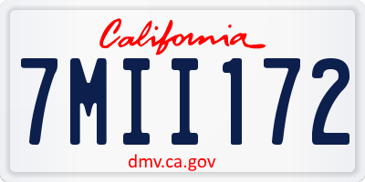 CA license plate 7MII172