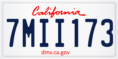 CA license plate 7MII173