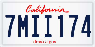 CA license plate 7MII174