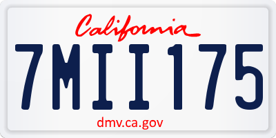 CA license plate 7MII175