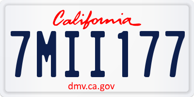 CA license plate 7MII177