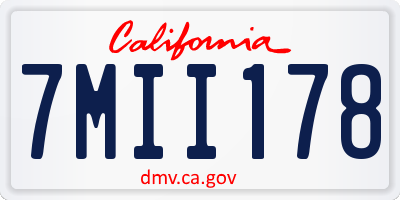 CA license plate 7MII178