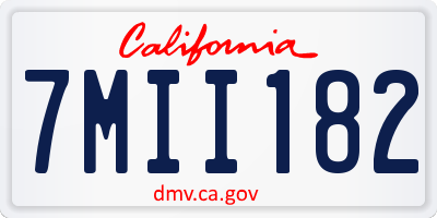 CA license plate 7MII182