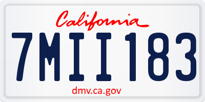 CA license plate 7MII183