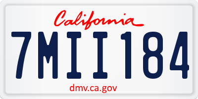 CA license plate 7MII184
