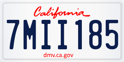 CA license plate 7MII185