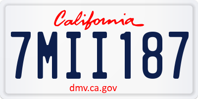 CA license plate 7MII187