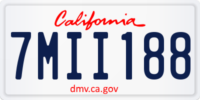 CA license plate 7MII188
