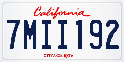 CA license plate 7MII192