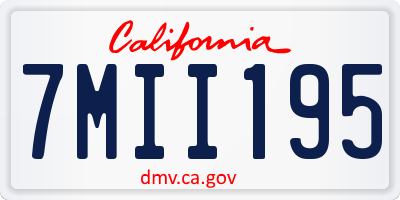 CA license plate 7MII195