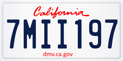 CA license plate 7MII197
