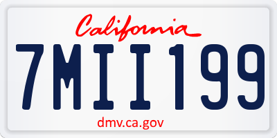 CA license plate 7MII199
