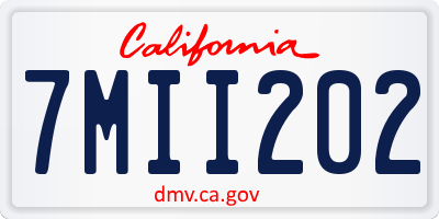 CA license plate 7MII202