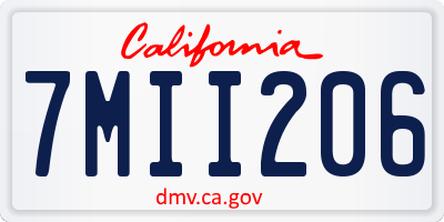 CA license plate 7MII206