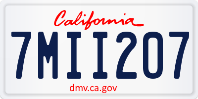 CA license plate 7MII207