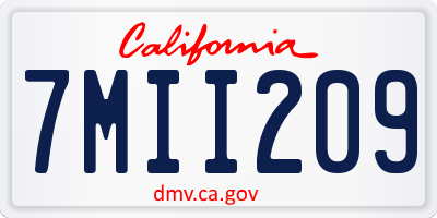 CA license plate 7MII209