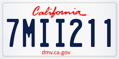 CA license plate 7MII211