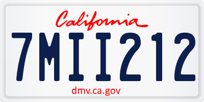 CA license plate 7MII212