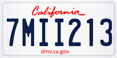 CA license plate 7MII213