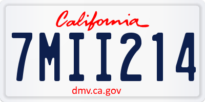 CA license plate 7MII214