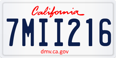 CA license plate 7MII216