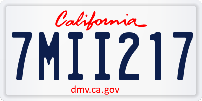 CA license plate 7MII217