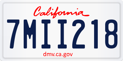 CA license plate 7MII218